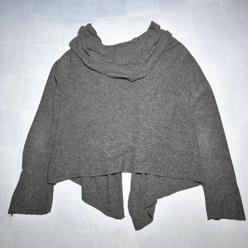 Eileen Fisher Cardigan Womens Large Silk Blend Marled Hooded Open Lagenlook - Picture 7 of 12